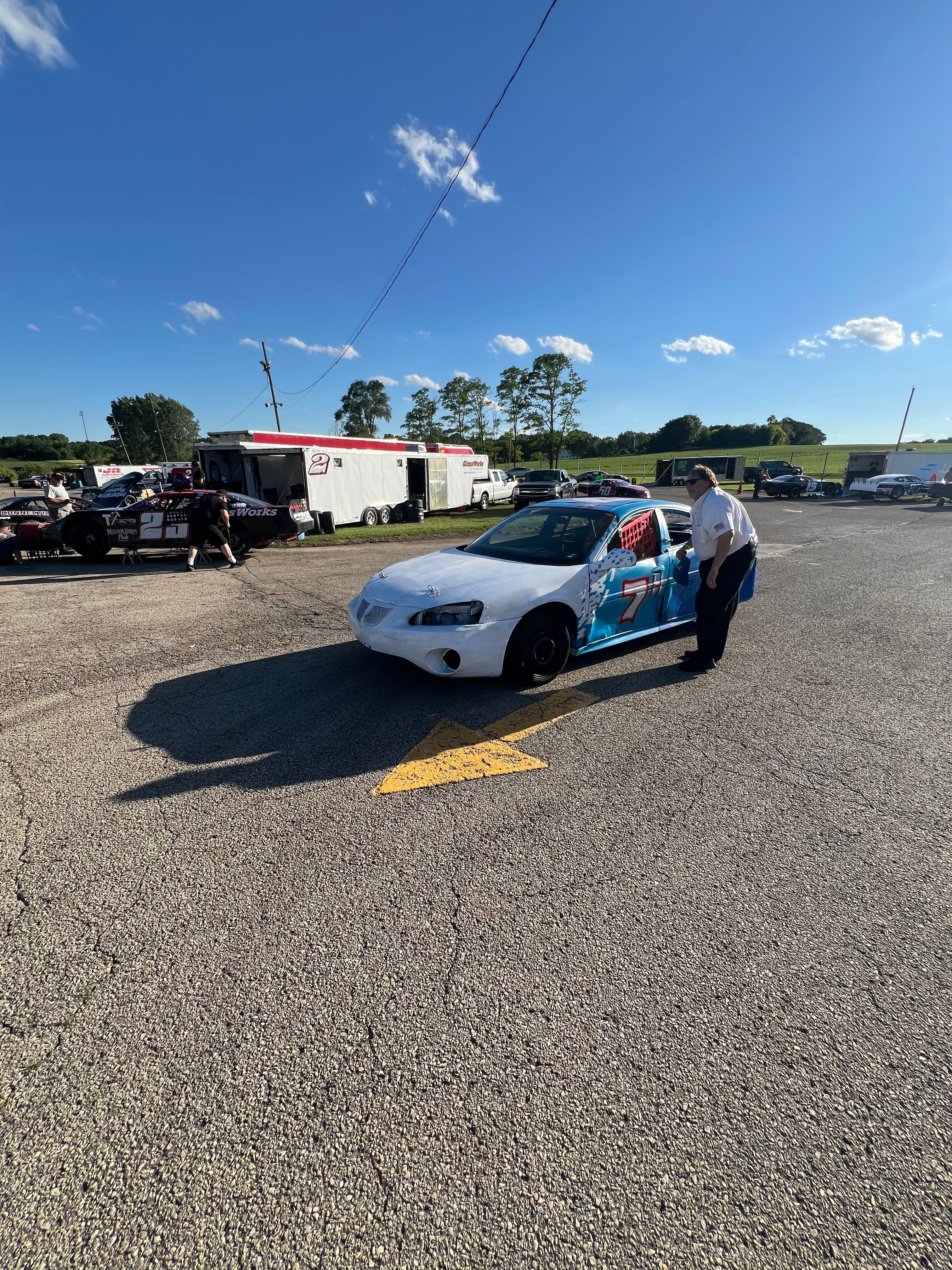 The 7H in the pits being prepped for the race